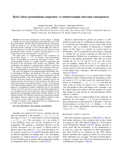 Beck`s three permutations conjecture