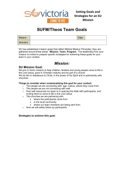 Setting Goals and Strategies for an SU Mission