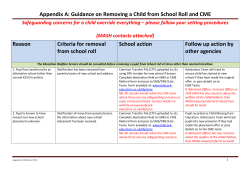 Guidance on Removing a Child from School Roll and CME