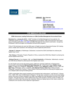 FOR IMMEDIATE RELEASE