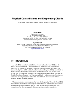 Physical Contradictions and Evaporating Clouds INTRODUCTION