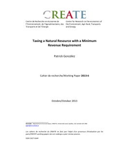Taxing a Natural Resource with a Minimum Revenue Requirement
