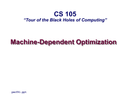 Code Optimization I - HMC Computer Science