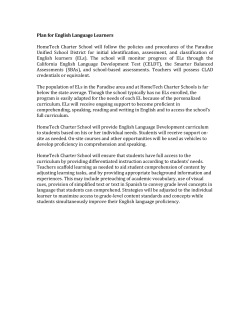 Plan for English Language Learners