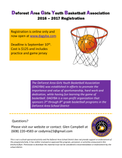 Deforest Area Girls Youth Basketball Association 2016 &ndash; 2017