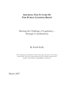 Strategic Considerations By Keith Kelly March 2007