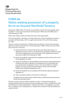 FORM 6A Notice seeking possession of a property let
