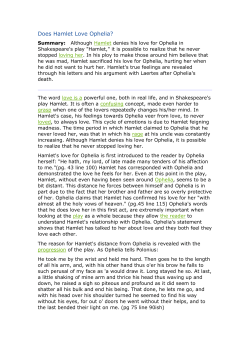 Does Hamlet Love Ophelia