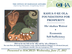 Office of Hawaiian Affairs, Ho`okahua Waiwai