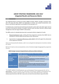 UNV Integrated Results and Resources Matrix bespoke