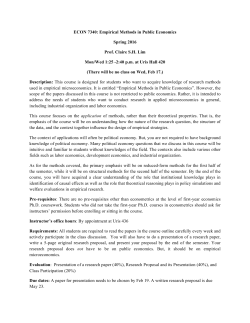 Empirical Methods in Public Economics