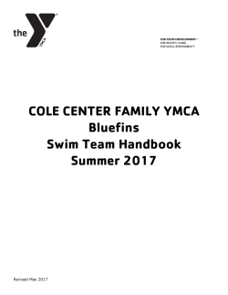 COLE CENTER FAMILY YMCA Bluefins Swim Team Handbook