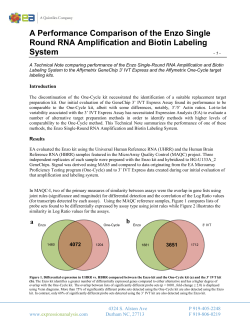 A Performance Comparison of the Enzo Single Round RNA