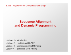 Sequence Alignment and Dynamic Programming