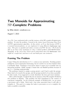 Two Monoids for Approximating NP-Complete Problems