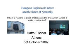 European Capitals of Culture and the future of Networks