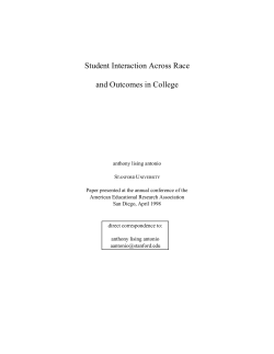 Student Interaction Across Race and Outcomes in College
