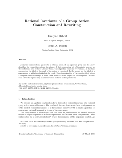 Rational Invariants of a Group Action. Construction and Rewriting.