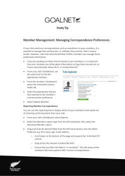 Managing Member Correspondence Preferences