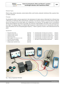 TEP External photoelectric effect and Planck`s constant
