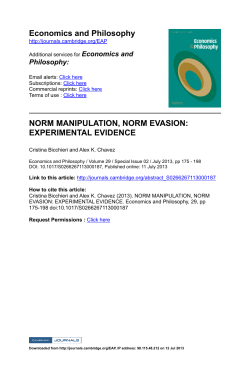 Economics and Philosophy NORM MANIPULATION, NORM