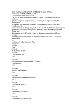 Biju Patnaik University Of Technology Syllabus for MCA Programme