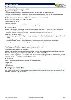 Law 11 - Offside - Football Federation Australia
