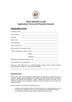 Parental Consent - (NICS) Hockey Club