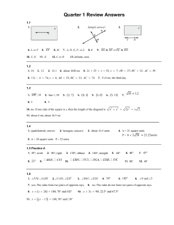 Answers for 1st Quarter Review