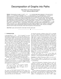 Decomposition of Graphs into Paths - IME-USP