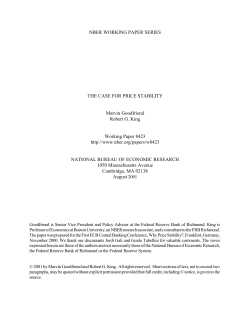 The Case for Price Stability - Faculty Websites: Weinberg