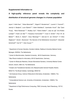 Table of Contents Indel and structural variant calling