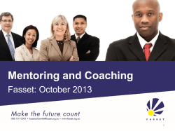Mentoring and Coaching Who is mentored?