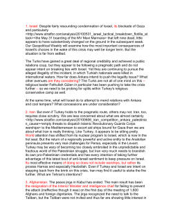 1. Israel: Despite fairly resounding condemnation of Israel, its
