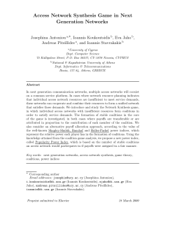 Access Network Synthesis Game in Next Generation Networks