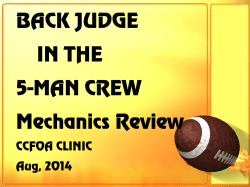 BACK JUDGE IN THE 5-MAN CREW Mechanics Review