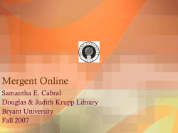 Mergent Online - Bryant Library