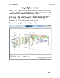 Analysis Options in Zemax