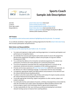 Sample Coaches Job Description