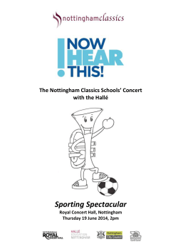 1 The Nottingham Classics Schools` Concert with the Hall&eacute; Sporting