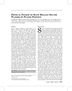 physical fitness of elite belgian soccer players by