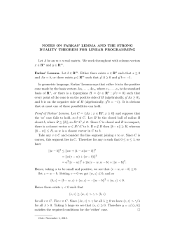 Notes on Farkas` Lemma and the strong duality theorem for linear