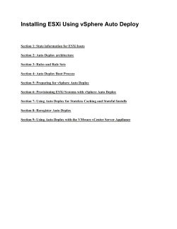 Setting Up and Deploying VMware vSphere Auto Deploy