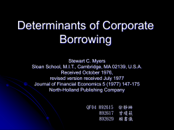 Determinants of Corporate Borrowing