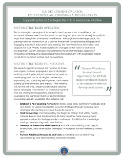 Sector Strategies TA Initiative - ETA