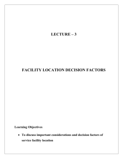 lecture &ndash; 3 facility location decision factors