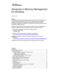 Advances in Memory Management