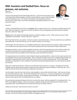 focus on process, not outcome.