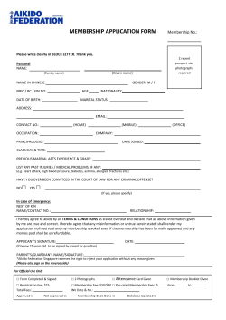 Membership Application Form - Aikido Federation (Singapore)