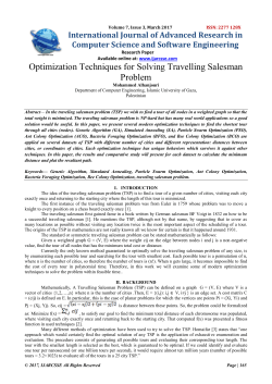 Optimization Techniques for Solving Travelling Salesman Problem